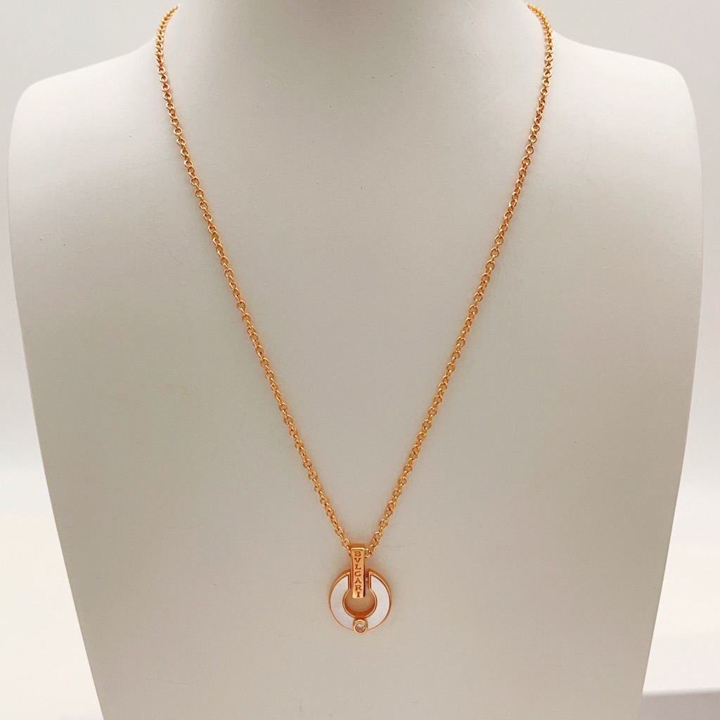 Bulgari Gold Circle Pendant Necklace